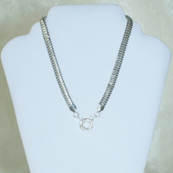 💖 Fashion Herringbone Silver Chain 16-1/4 in./ N109 - Picture 1 of 1